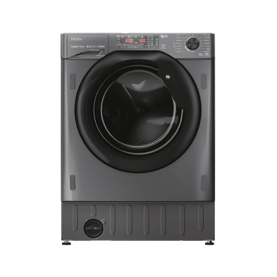 Haier Washer Dryer Built-in Condenser HWDQ90B416FWBRUK 9kg/5kg Grey 1600 rpm - Image 1