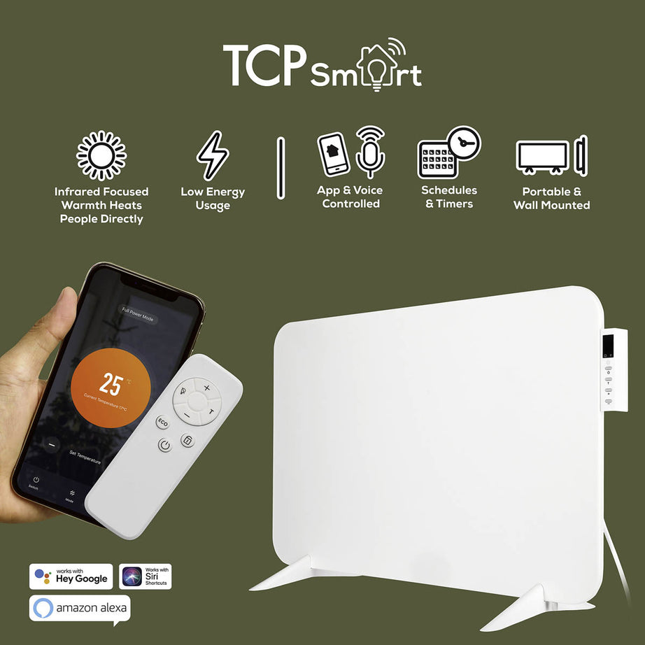 TCP Smart Panel Heater Electric White Infrared Voice And App Controlled 400W - Image 6