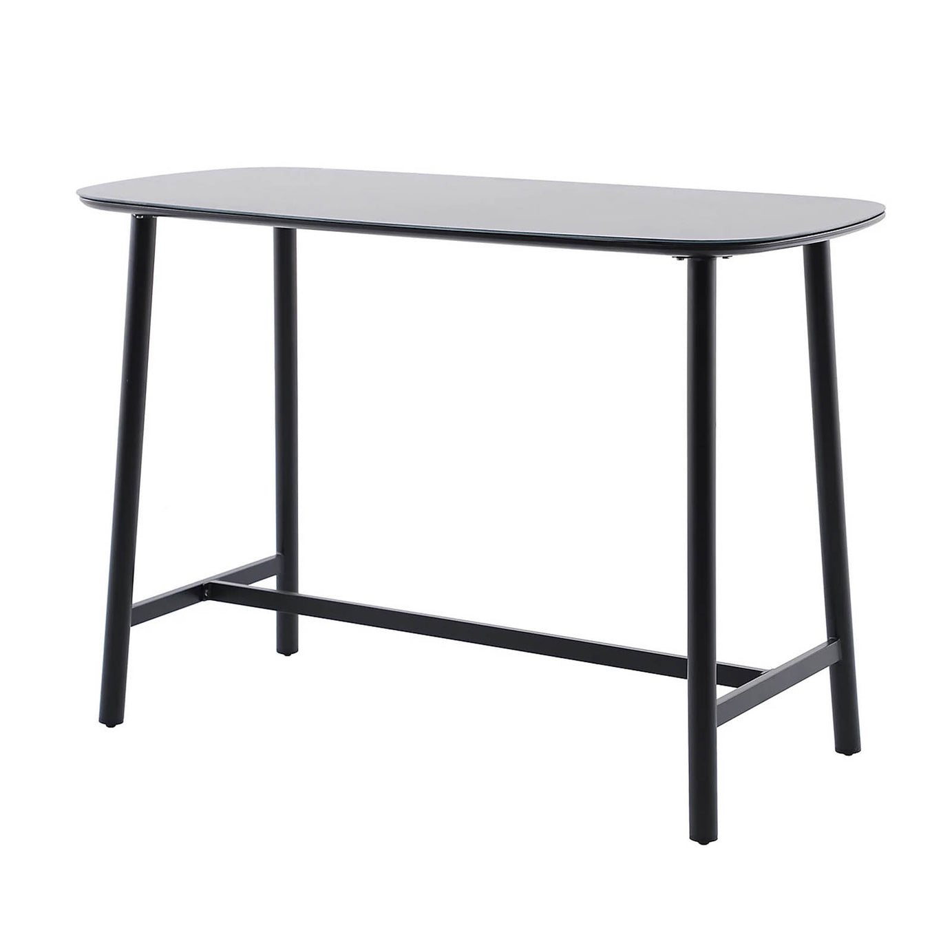 GoodHome Lucala 4 Seater Garden Dining Table Black Aluminium 152cm - Image 1