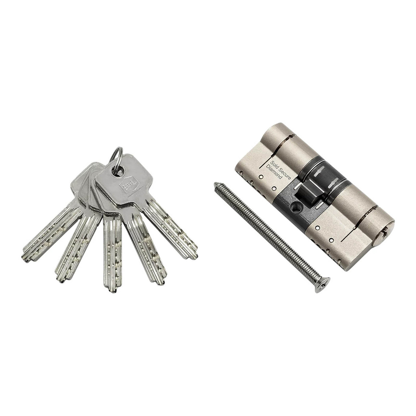 Smith & Locke Euro Cylinder Lock 3 Star Satin Nickel Plated Fire Rated 40/45 - Image 2