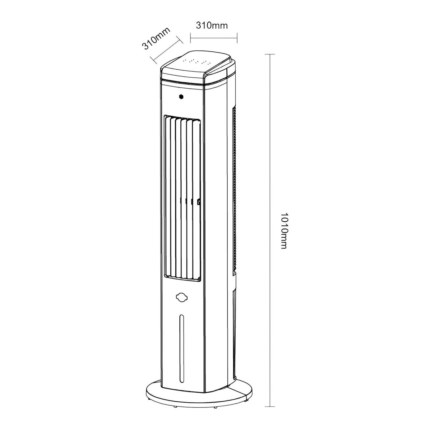 Portable Air Cooler White Remote Controlled Oscillation 6 speeds Timer 45W - Image 3