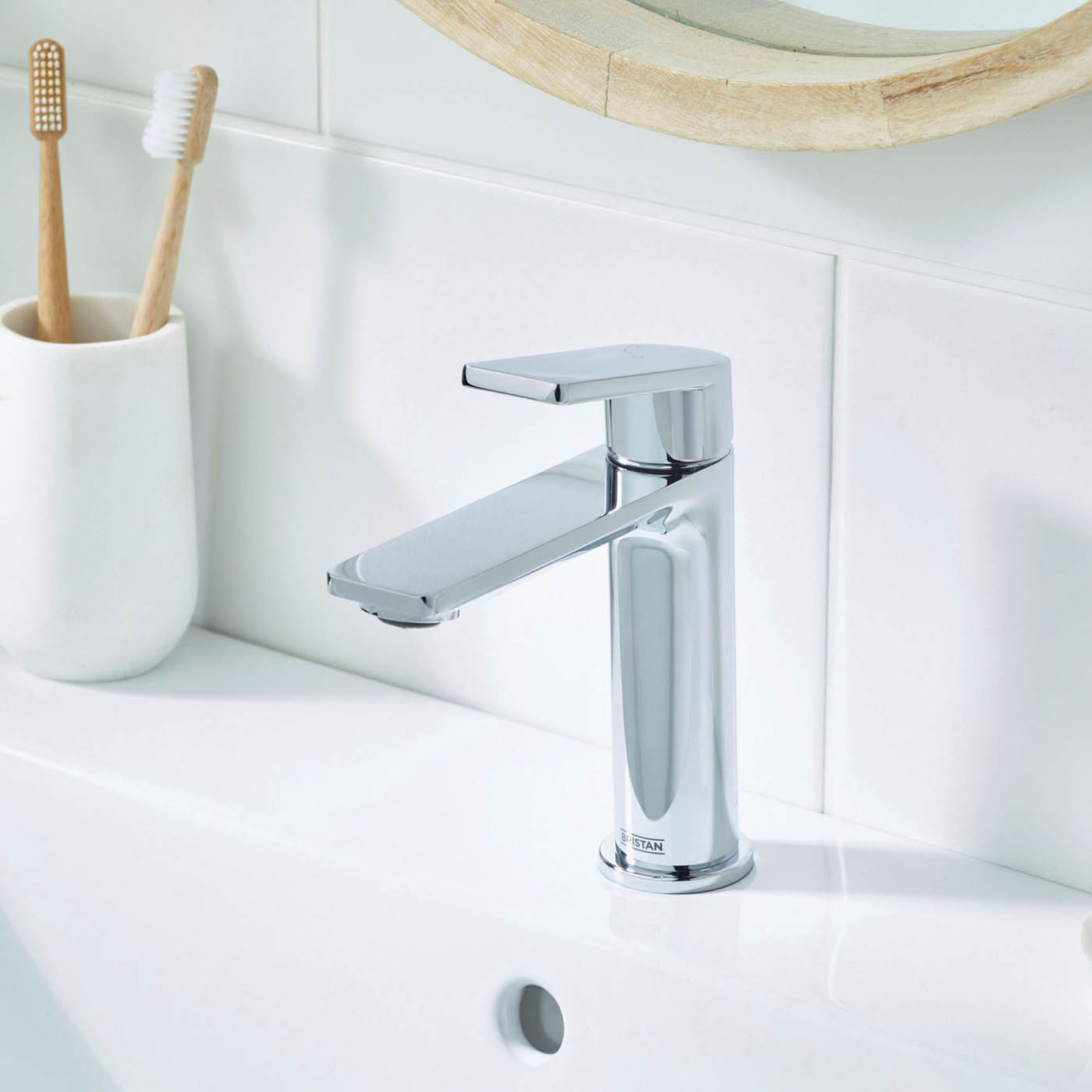 Bristan Bathroom Basin Tap Mono Mixer Chrome Single Lever Square Faucet - Image 7