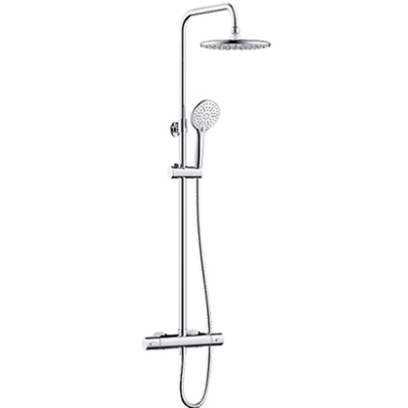 Bristan Buzz Chrome effect Rear fed Thermostatic Mixer Shower with 2 heads - Image 1