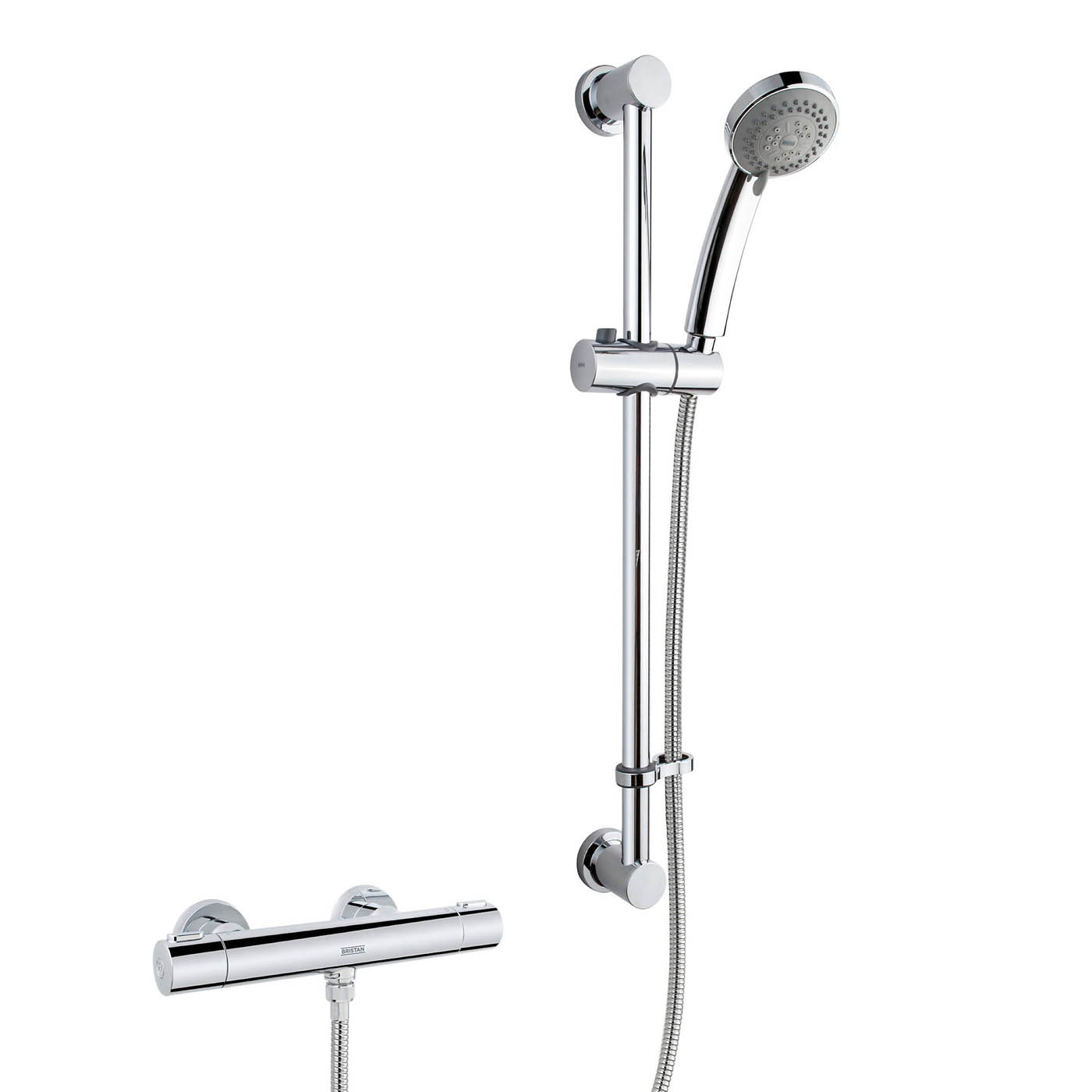 Bristan Frenzy Chrome effect Rear fed Thermostatic Mixer Shower & 1.5m hose length - Image 1