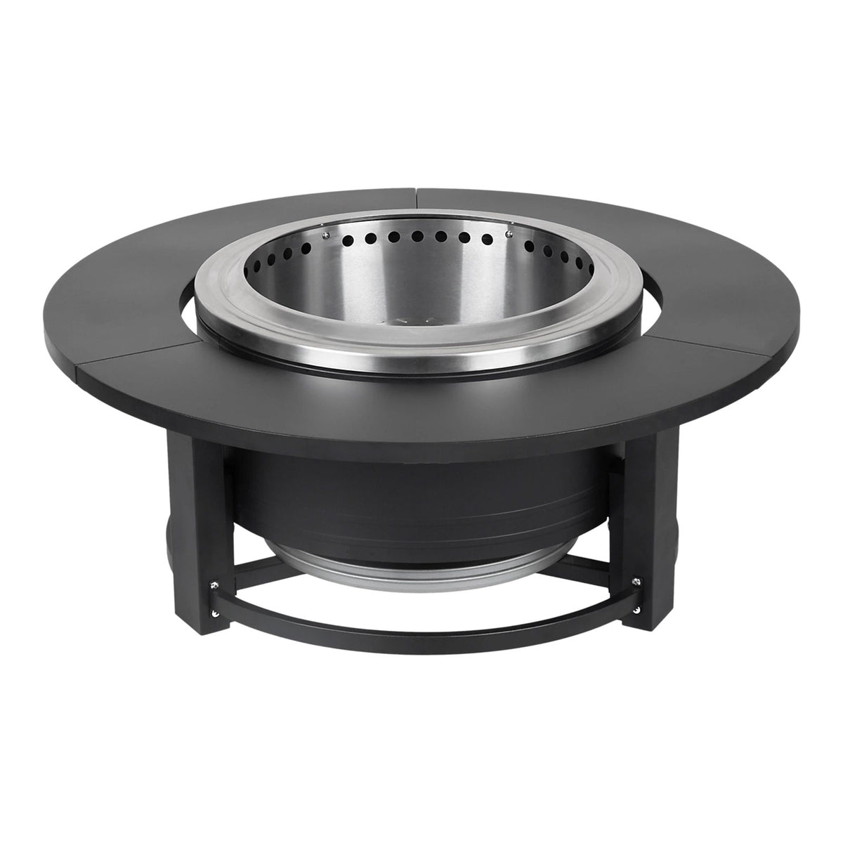GoodHome Black Side Table Modern Garden Patio Outdoor Furniture - Image 1