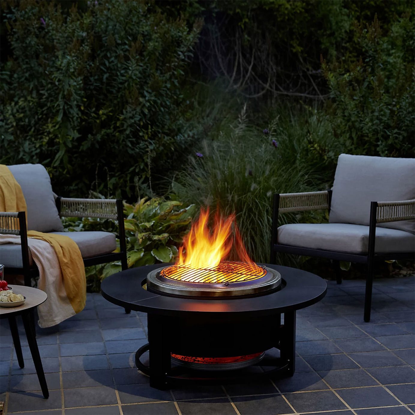 GoodHome Black Side Table Modern Garden Patio Outdoor Furniture - Image 3
