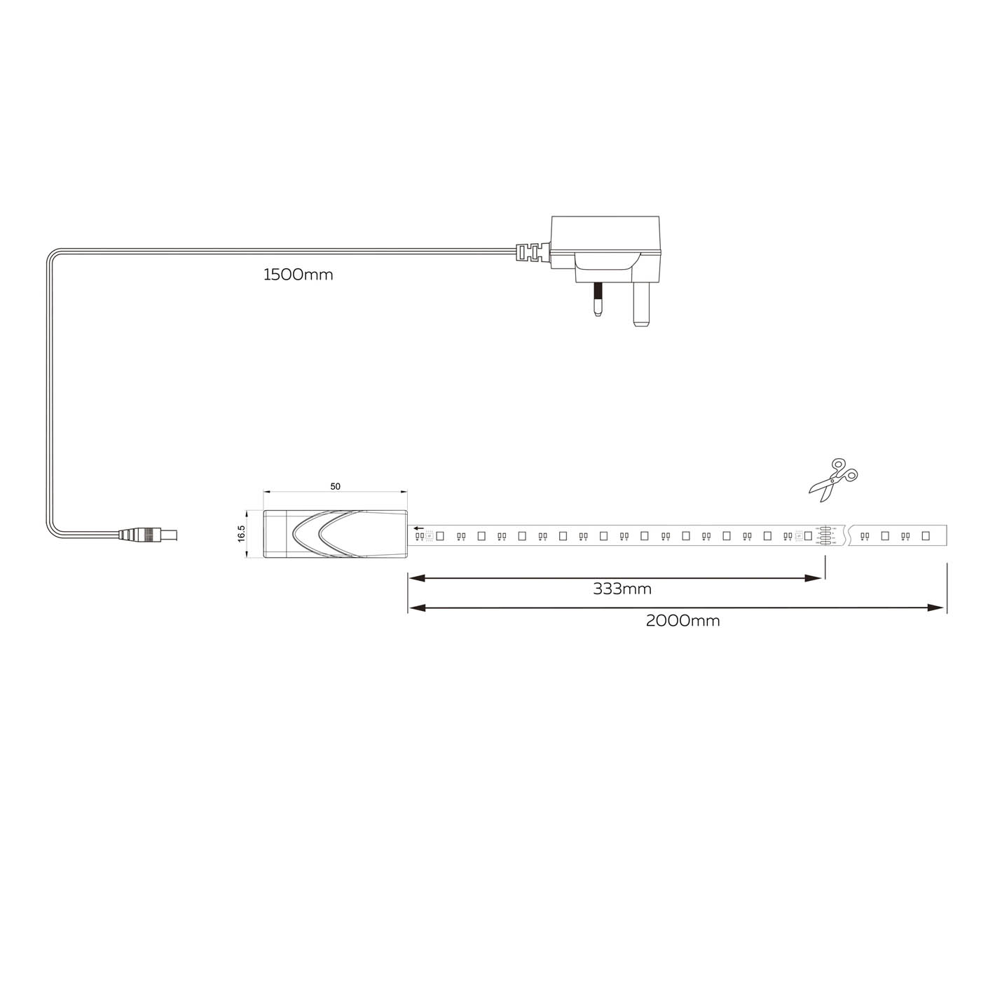 Calex Strip Light LED Warm White Multicolour Dimmable Adjustable 1400lm (L)20m - Image 2