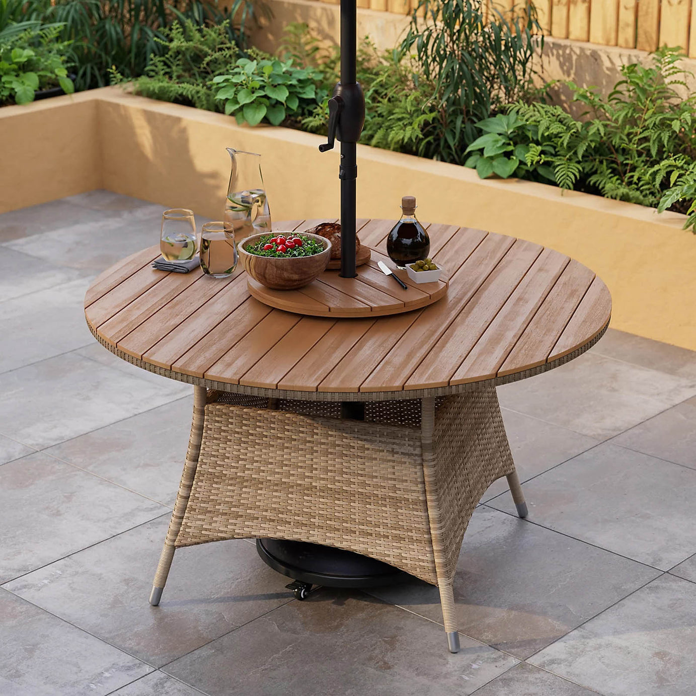 GoodHome Elos Lazy Susan Acacia Table Turntable Serving Tray 500mm - Image 5