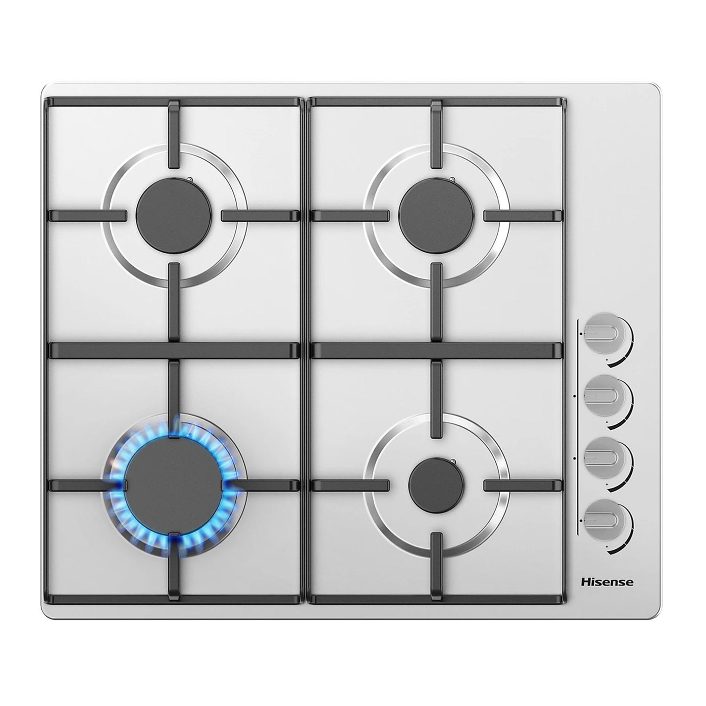 Hisense GM642XHS 60cm Stainless Steel 4 Burner Gas Hob - Image 1