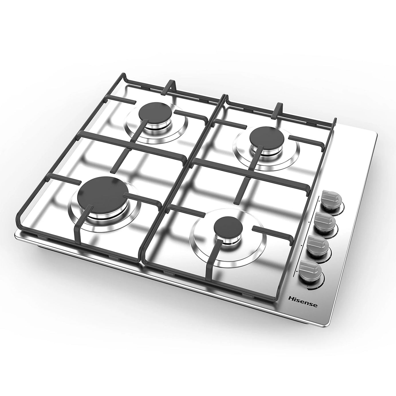 Hisense GM642XHS 60cm Stainless Steel 4 Burner Gas Hob - Image 2