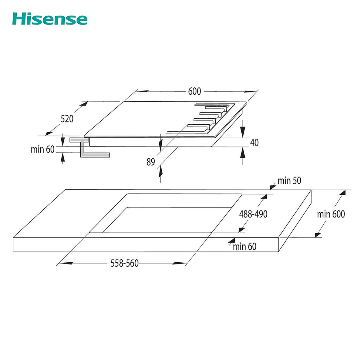 Hisense GM642XHS 60cm Stainless Steel 4 Burner Gas Hob - Image 7