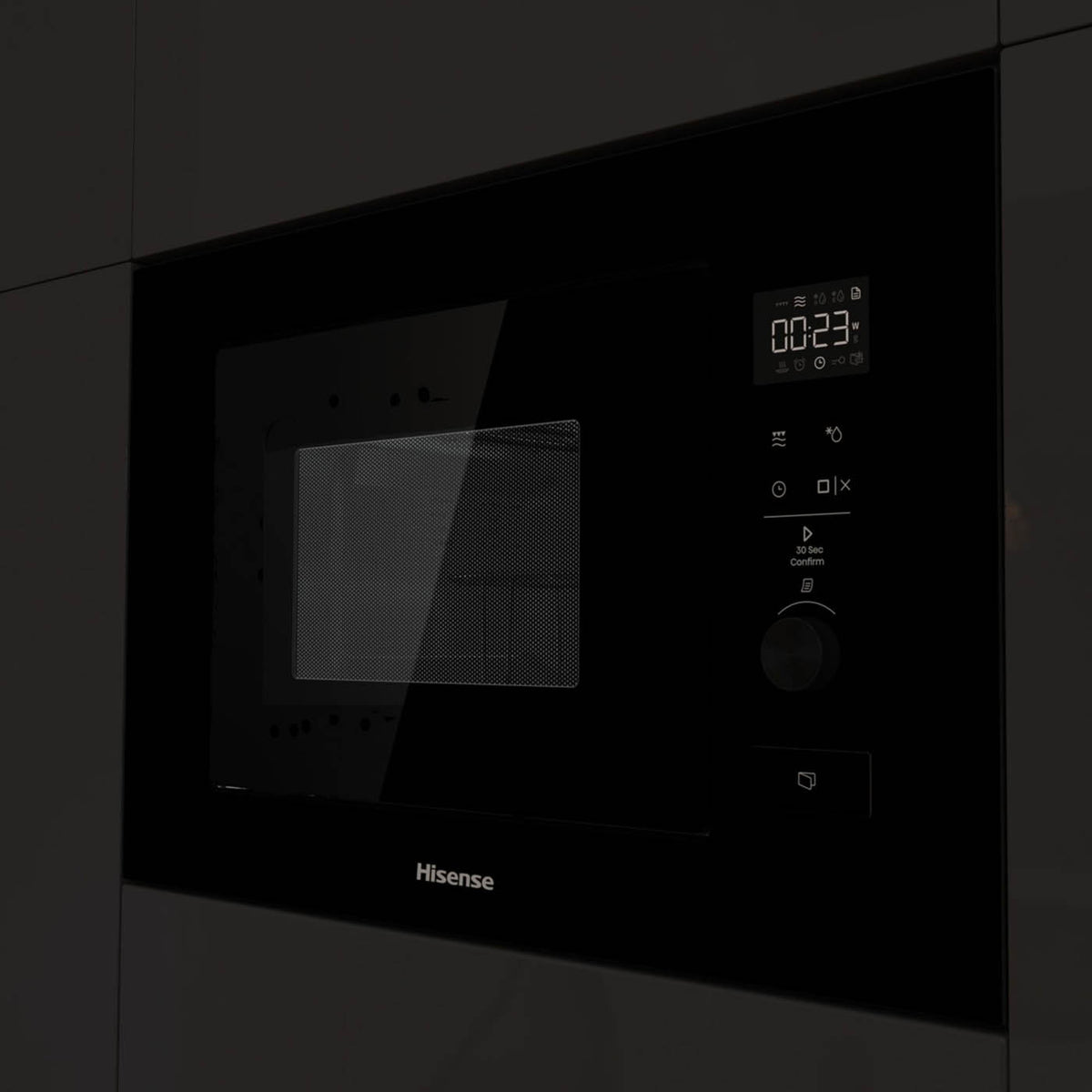 Hisense Built-in Microwave BIM320G52BGUK Mirrored Black Grill Function 20L - Image 5