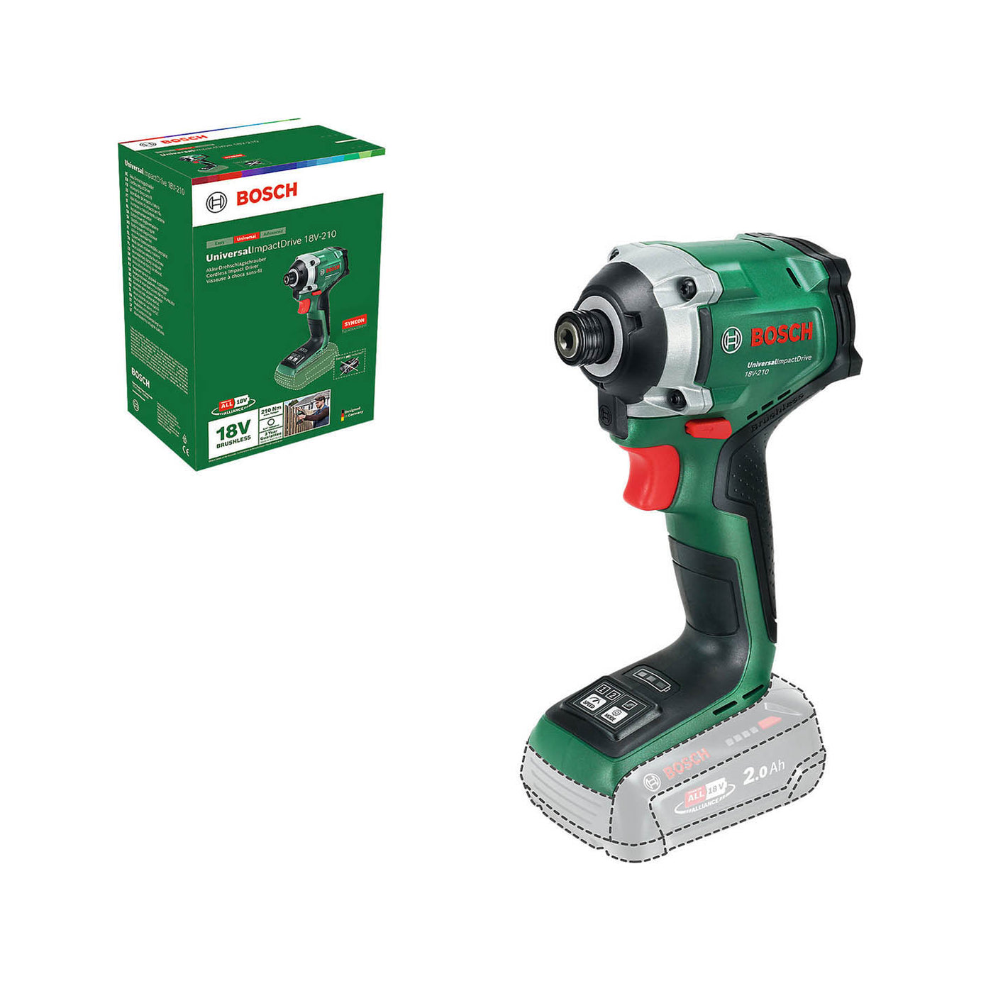 Bosch Impact Driver UniversalImpactDrive 18V-210 06039E7000 Compact Body Only - Image 2