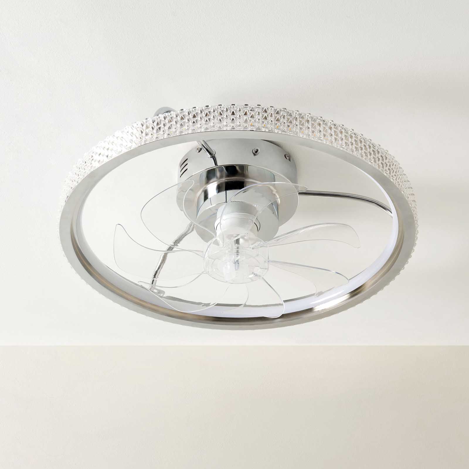 Inlight Modern Chrome effect LED Ceiling fan light - Image 1