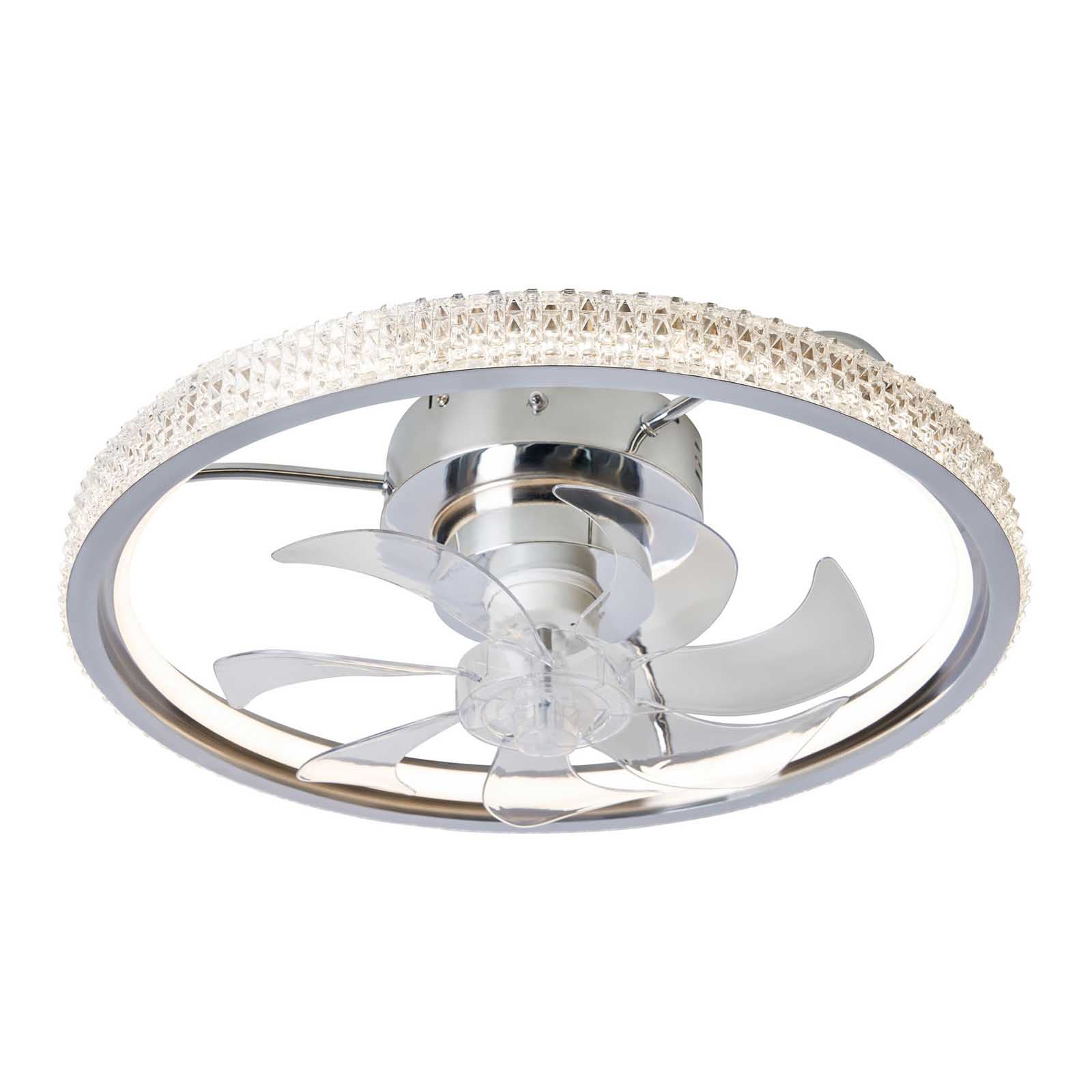 Inlight Modern Chrome effect LED Ceiling fan light - Image 3