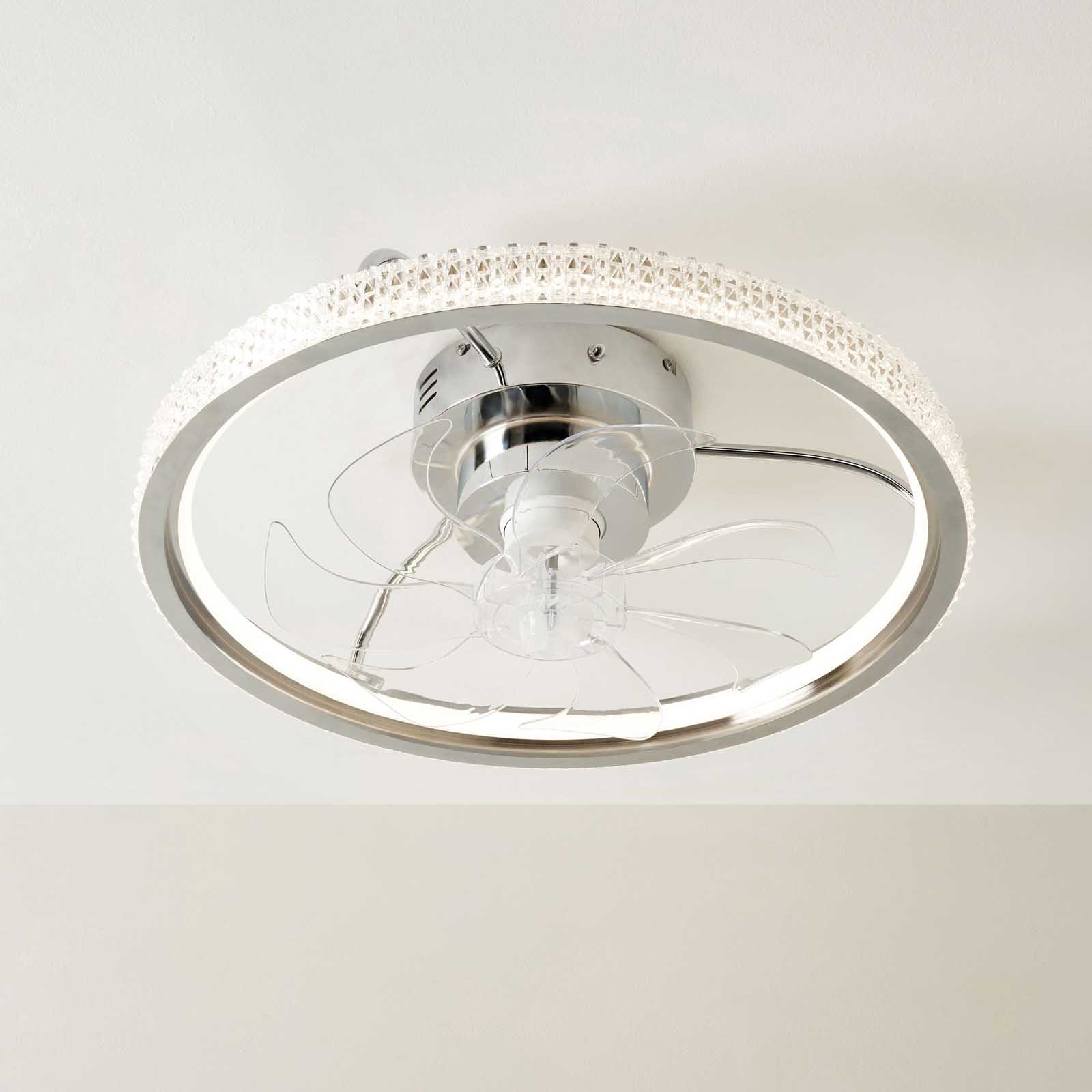 Inlight Modern Chrome effect LED Ceiling fan light - Image 4