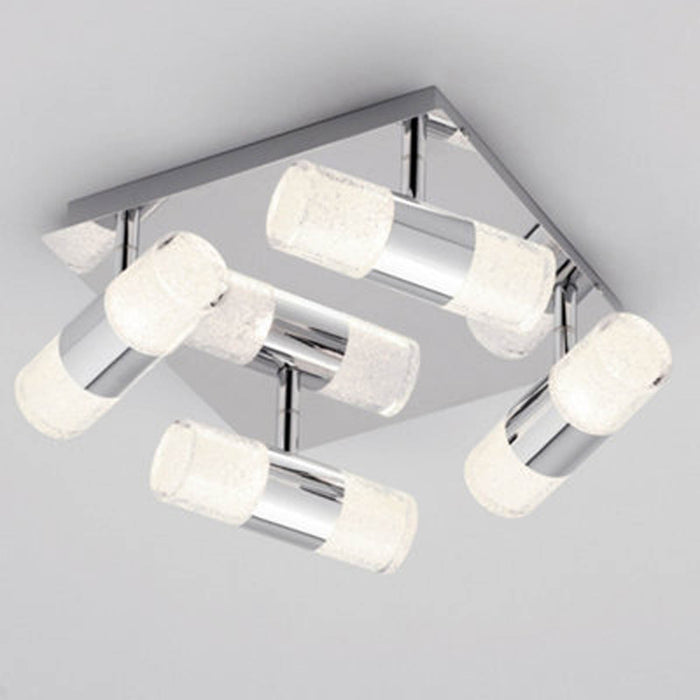 Bathroom Ceiling Spotlight Plate Chrome 8 Way LED Warm White Indoor 1800lm 50W - Image 3
