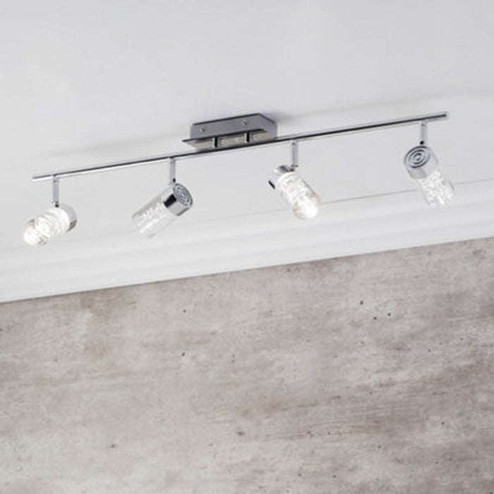 Ceiling Spotlight Bar Chrome 4 Way Bathroom LED Cool White 1480lm Indoor 50W - Image 2