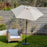 Outdoor Garden Parasol Umbrella Beige Tilt Crank Durable Adjustable Air Vent 2M - Image 1