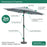 GardenKraft 14039 2m Grey Outdoor Garden Parasol - Image 2