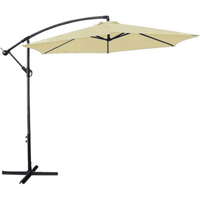 Garden Parasol Umbrella Cream Outdoor Cantilever Banana Canopy Sun Shade 3m - Image 2