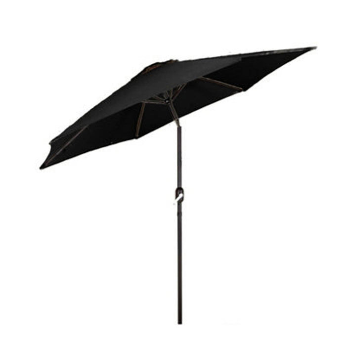 Garden Parasol Umbrella Canopy 2m Black Outdoor Sturdy Modern Crank and Tilt - Image 1