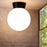 Outdoor Ceiling Light Porch Front House Modern Black White Globe Round Shade - Image 2