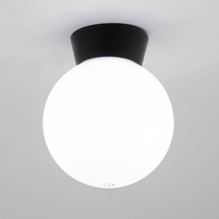 Outdoor Ceiling Light Porch Front House Modern Black White Globe Round Shade - Image 3
