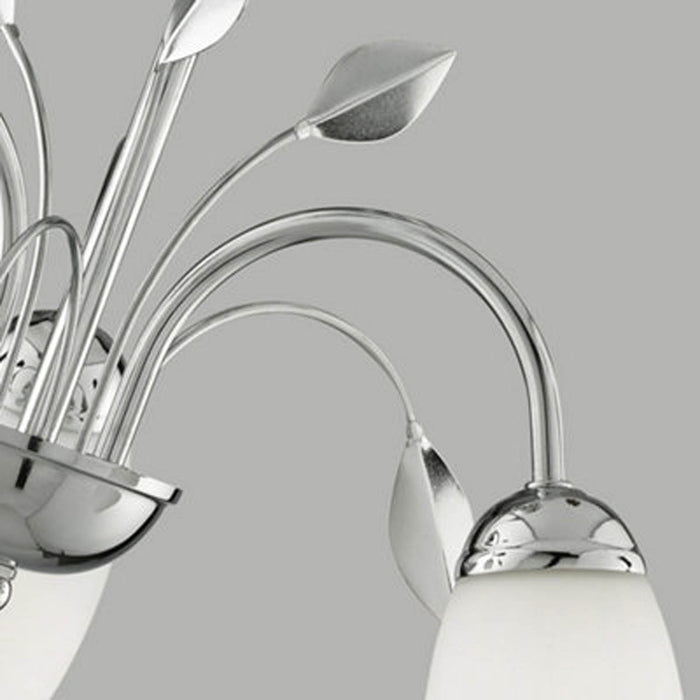 Lighting Collection  3 Light Ceiling, Chrome, White Glass Shade - Image 3