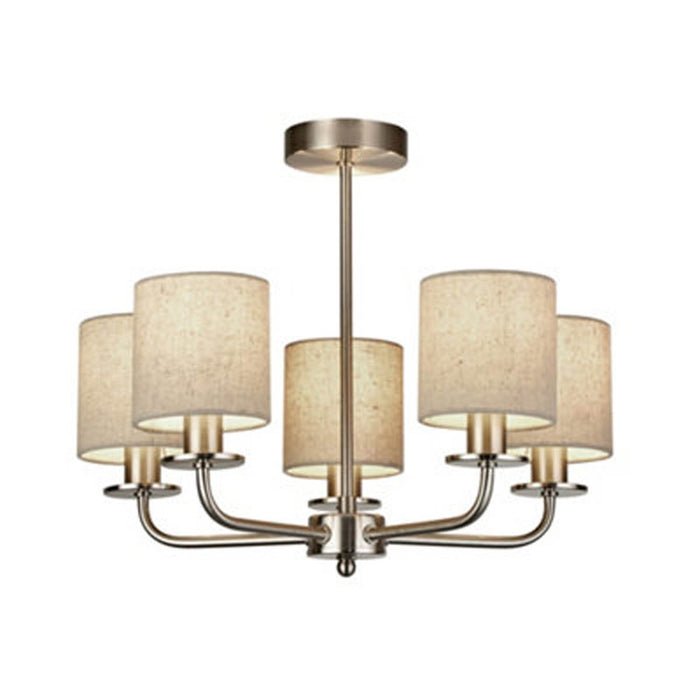 Pendant Ceiling Light 5 Way Linen Shades Dimmable Bedroom Living Room LED - Image 1
