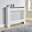 Radiator Cover White Medium Wooden Grill Cabinet Shelf Horizontal Slat Modern - Image 4