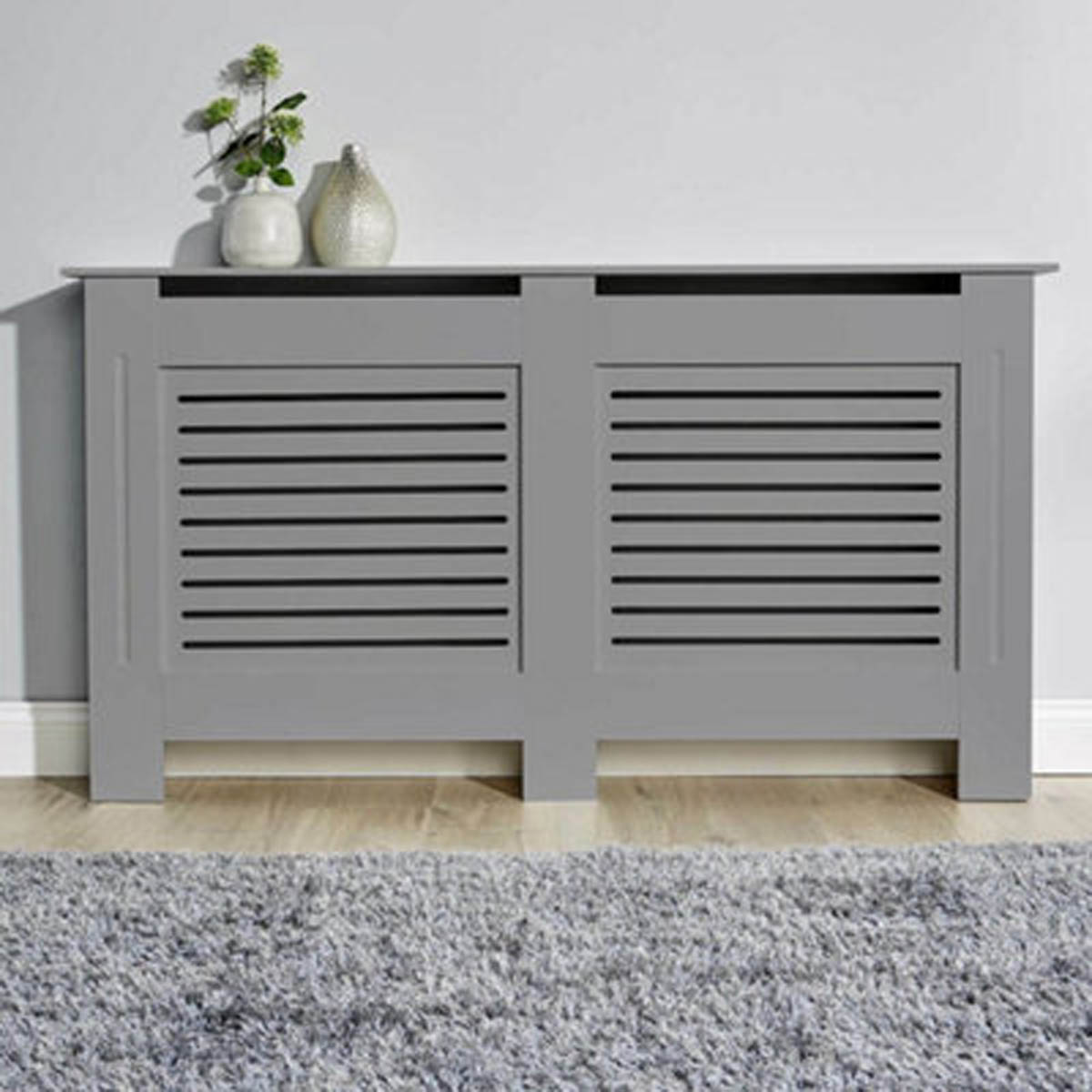 Radiator Cover Grey Large Shelf Cabinet Horizontal Grill Wooden Modern —  iForce Market