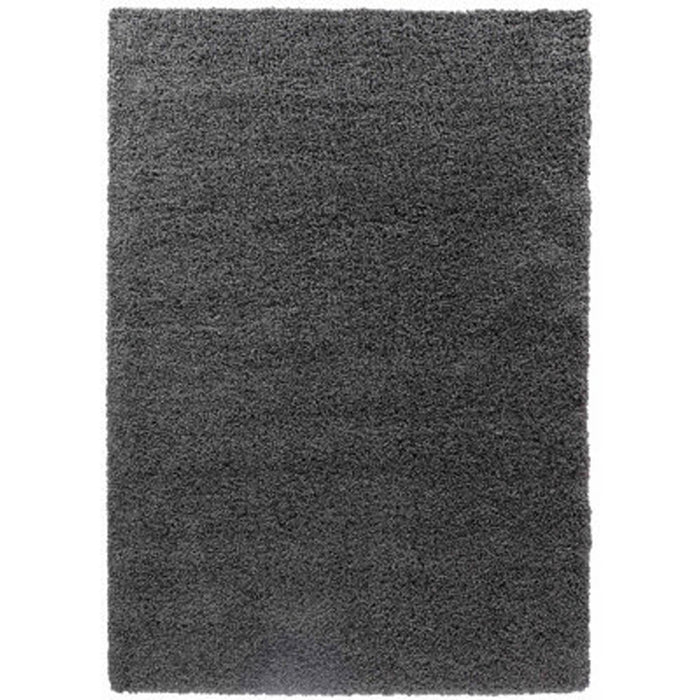 Shaggy Area Rug Dark Grey Round Plain Soft Living Room Bedroom Carpet 1.2x1.2m - Image 2