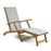 Sun Lounger Folding Chair Removable Footstool Foldable Reclining Grey Hardwood - Image 1