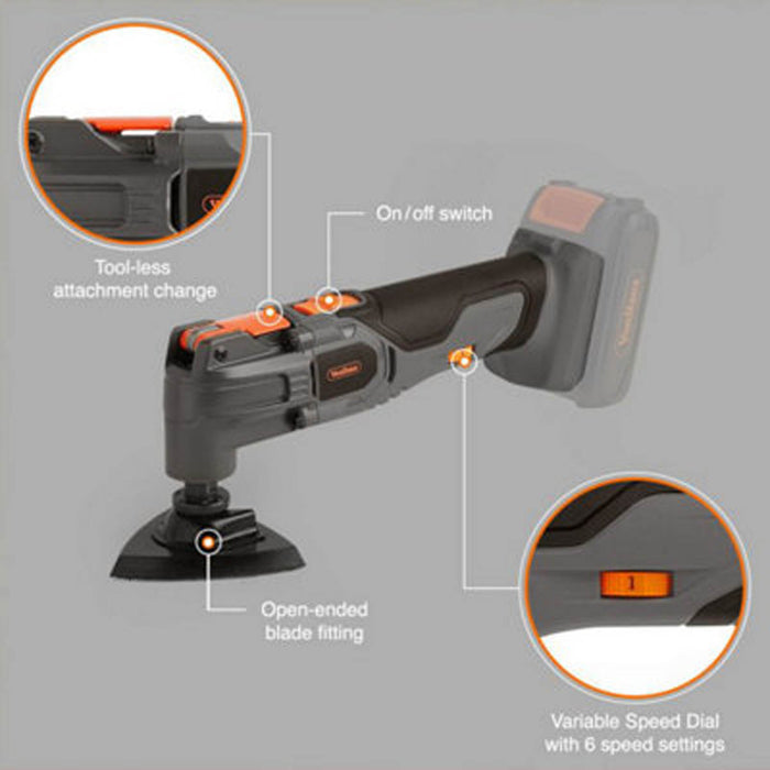VonHaus Oscillating Multi Tool Cordless E-Series Compact Brushless Durable 18V - Image 3