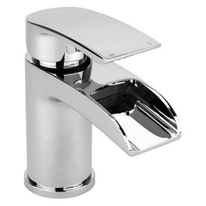 Basin Mono Mixer Tap Chrome Waterfall Bathroom Single Lever Contemporary - Image 1