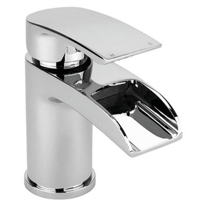 Basin Mono Mixer Tap Chrome Waterfall Bathroom Single Lever Contemporary - Image 2