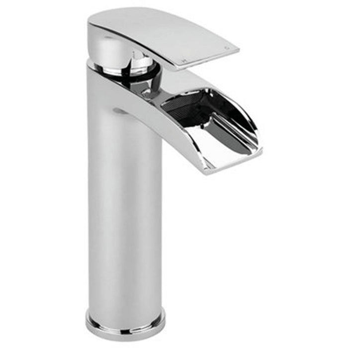 Basin Mono Mixer Tap Chrome High Rise Waterfall  Single Lever Contemporary - Image 1