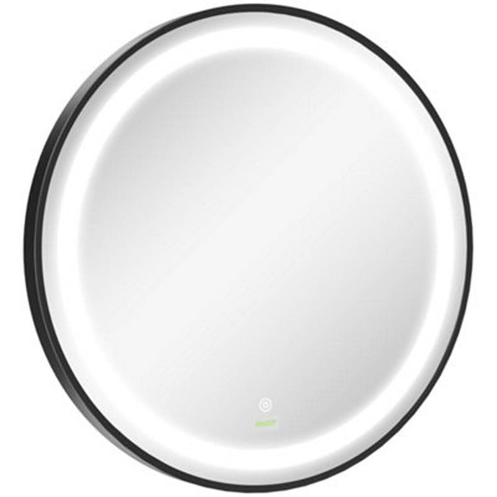 Bathroom Mirror Wall Mounted Round LED 3 Light Colours 2600Lm Black Framed 60cm - Image 1