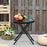 Outdoor Coffee Table Small Round Garden Folding Sturdy Black Metal Glass Top - Image 2