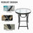 Outdoor Coffee Table Small Round Garden Folding Sturdy Black Metal Glass Top - Image 4