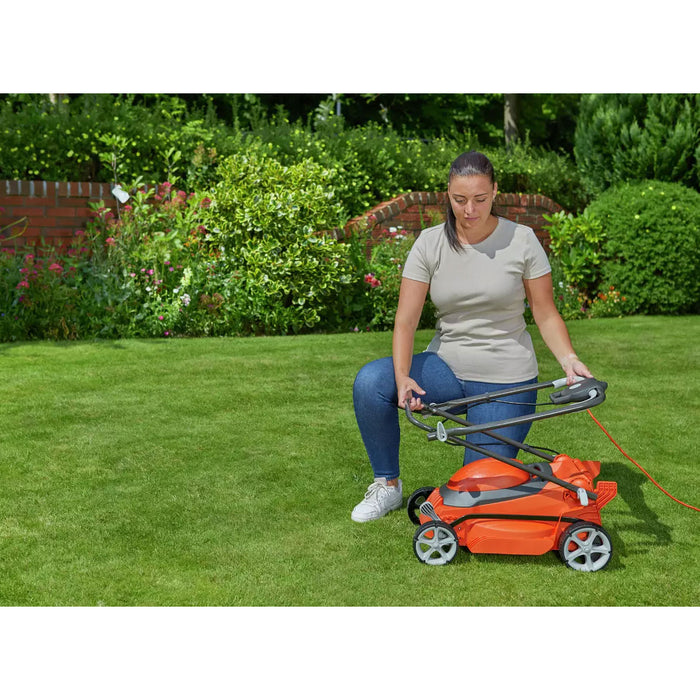 Flymo Rotary Lawnmower Electric Easystore 340R 34cm 1400W 35L 5 Heights Foldable - Image 6