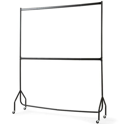 4ft long x 7ft Two Tier Heavy Duty Clothes Rail Garment Hanging Rack In Black - Image 1
