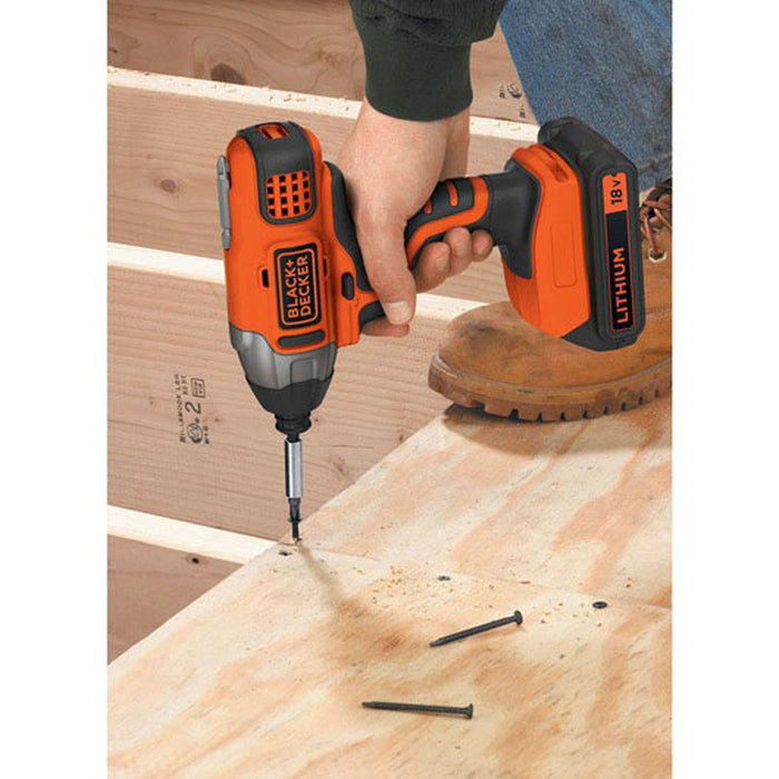 Black Decker Cordless Impact Driver BDCIM18N-XJ Wrench Drill 18V 155Nm Body Only - Image 6