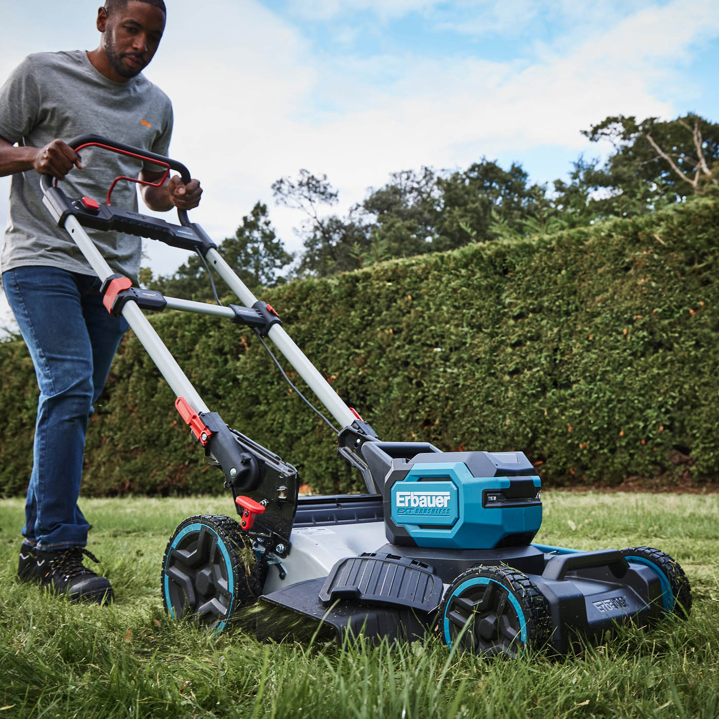 Erbauer Lawnmower Cordless 36V Li-Ion ERT1042GLM Garden 46cm Rotary Body Only - Image 5