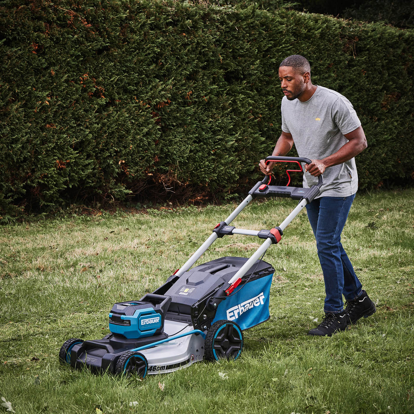 Erbauer Lawnmower Cordless 36V Li-Ion ERT1042GLM Garden 46cm Rotary Body Only - Image 8