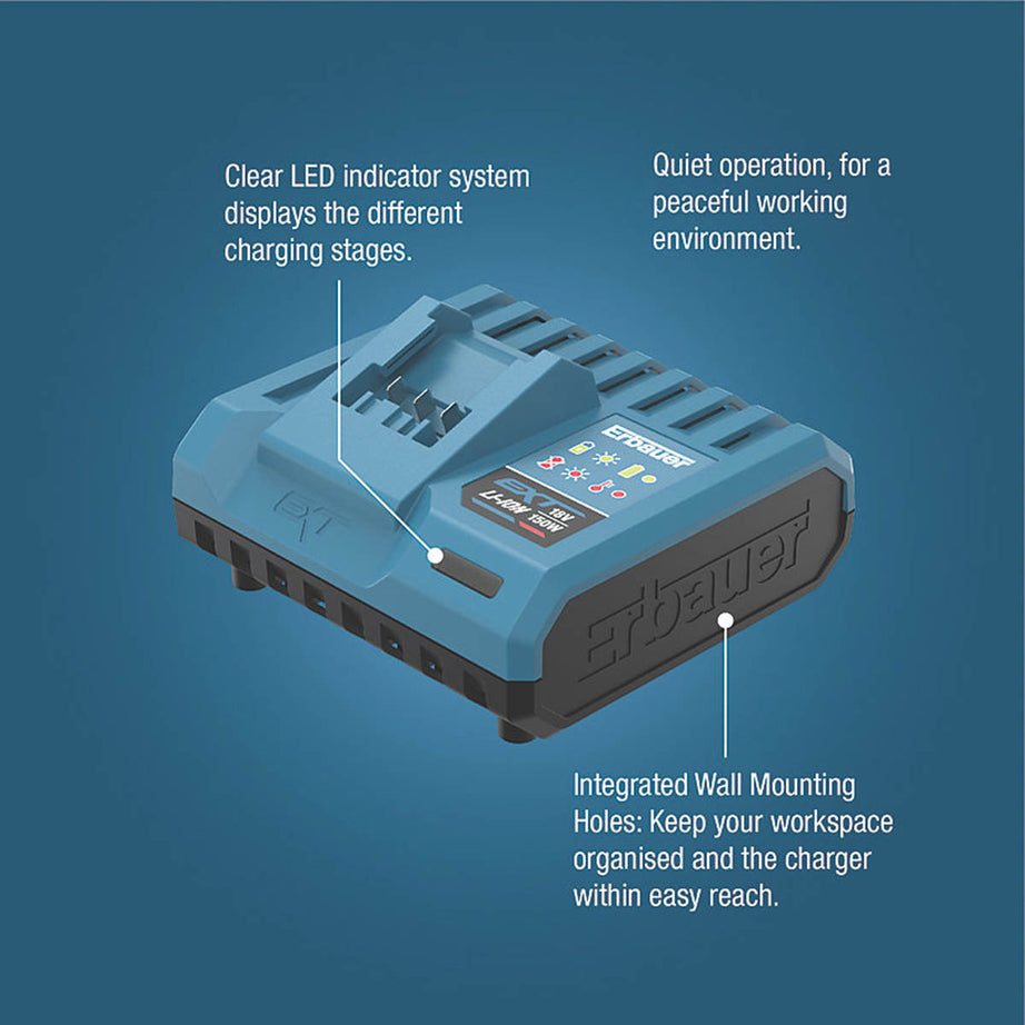 Erbauer Battery Charger fast EXT 36V 12A Compact Powerful Lightweight - Image 3