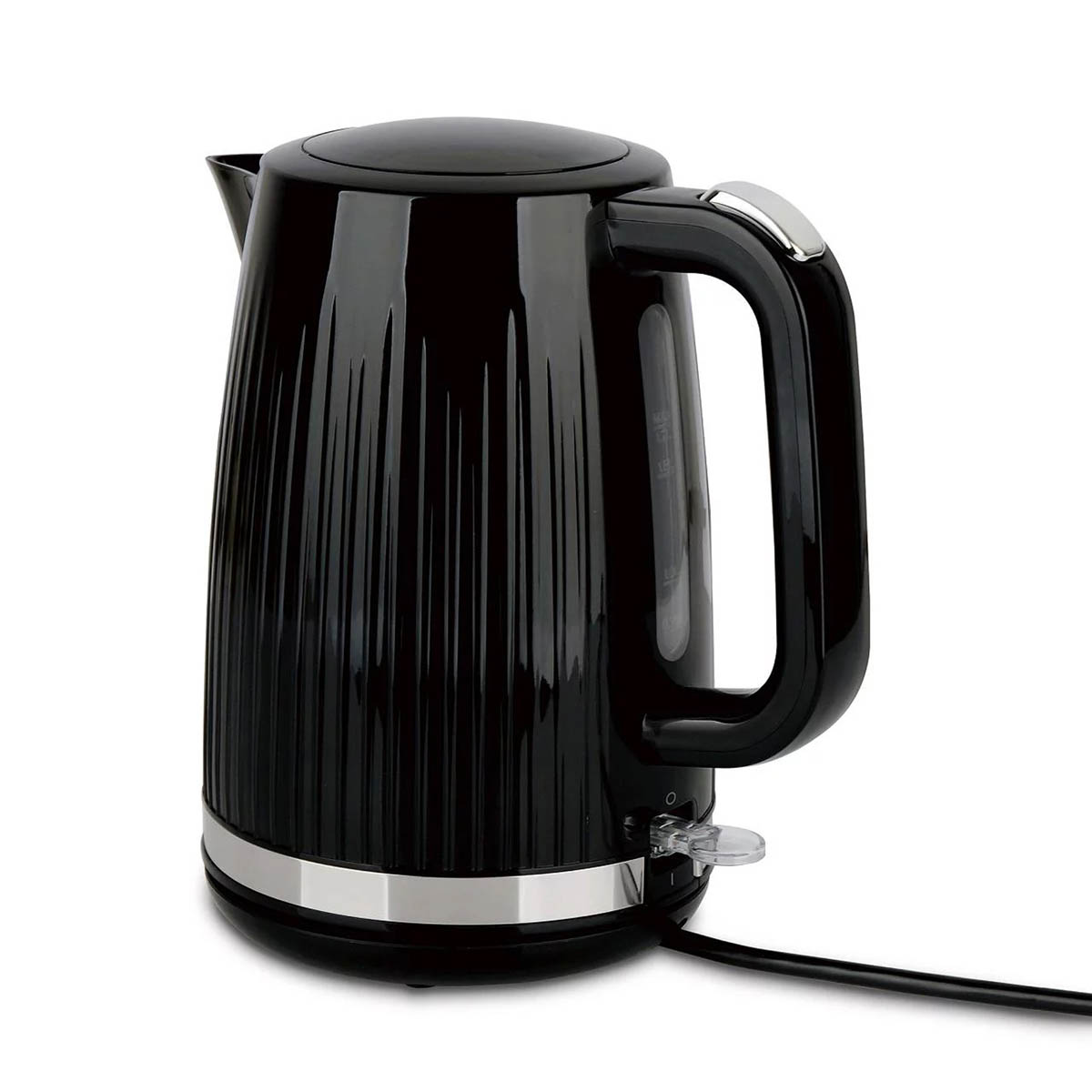 Nutmeg Kettle Black Fluted 1.7L Fast Boil Removable Limescale Filter Modern - Image 1