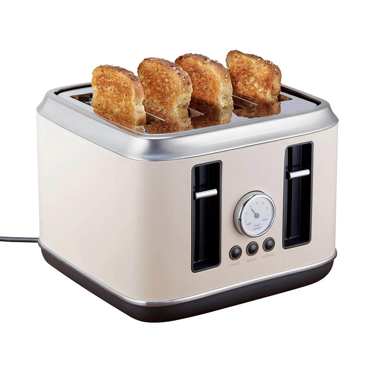 Nutmeg Toaster 4 Slice Cream 7 Browning Levels Reheat Defrost Home Kitchen - Image 2