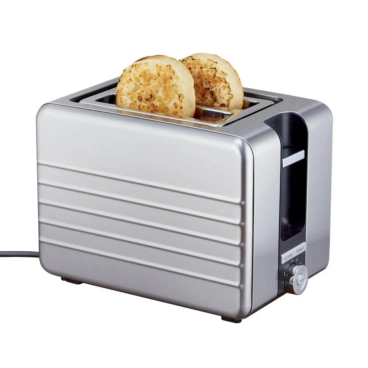 Nutmeg Toaster 2 Slice Stainless Steel Defrost Reheat Kitchen 7 Browning Levels - Image 2